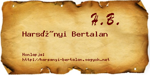 Harsányi Bertalan névjegykártya